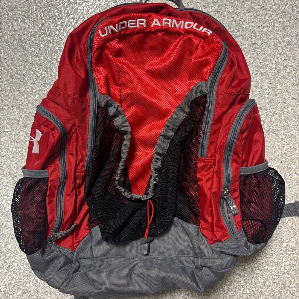 Under Armour Men's Red and Gray Backpack